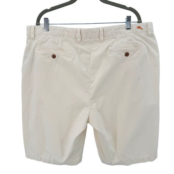 Tommy Bahama Cream Chino Shorts Mens Size 38 Mid Rise Flat Front Preppy Casual - Picture 7 of 11